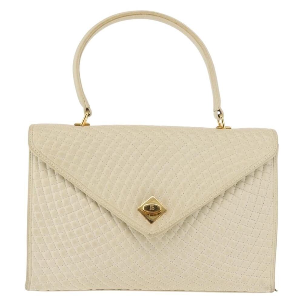 Bally Leather Quilted Handbag Beige